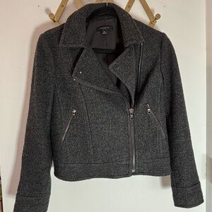 Ann Taylor Petite Cropped Wool Moto Jacket- LIKE NEW!